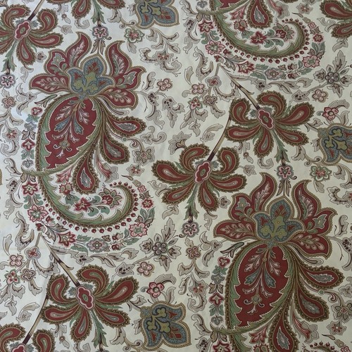 Pottery Barn Charlie Red Paisley Organic Cotton Percale Duvet Cover Full/Queen - Picture 2 of 7