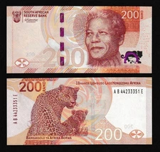 UNC South Africa 200 Rand 2023 New Series Mandela & Leopard