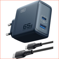 USB-C LadegeräT 65W 2-Port Gan Ii SchnellladegeräT FüR Macbook Ipad Iphone