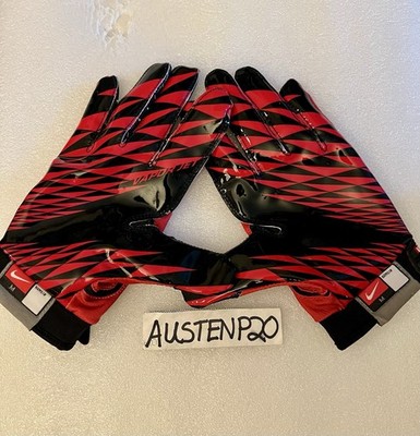 NEW NIKE VAPOR JET RED BLACK RECEIVER FOOTBALL GLOVES MAGNIGRIP GF0080 MENS Sz M