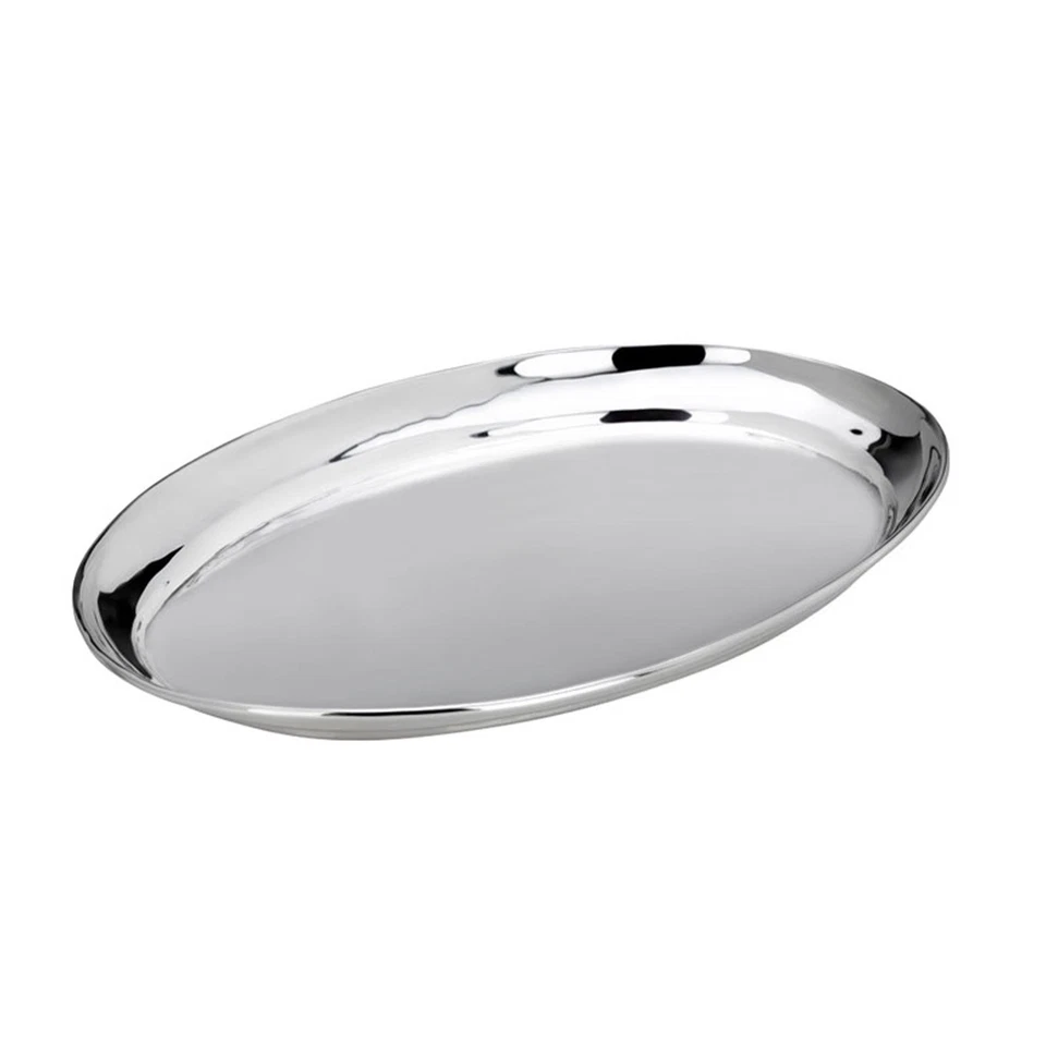 Deko Tablett 18 x 13 cm versilbert oval Silberglanz Serviertablett Silbertablett - Bild 1 von 1