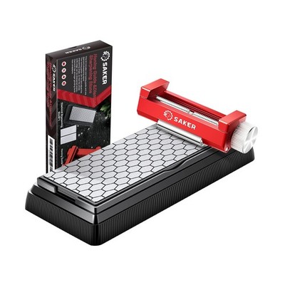 Saker Honing Guide with Whetstone - Red Off-Center Upgraded Honing ... Fast Ship