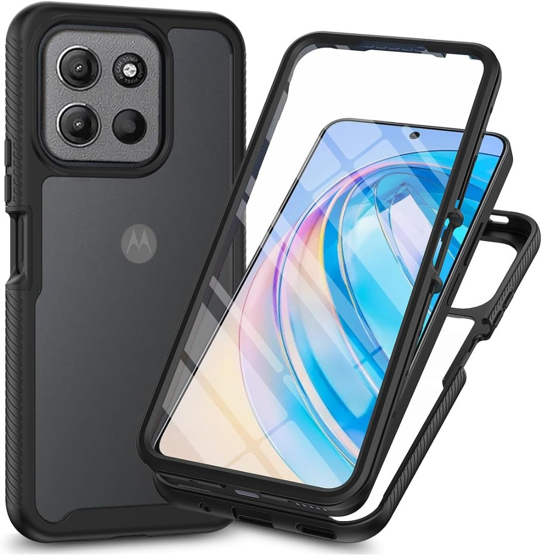 Cover Per Honor X7a Rigida Trasparente - Custodia Antiurto 360°, Bumper In TPU E PC, Protezione Militare, Anti-ingiallimento, Colore Blu - 3