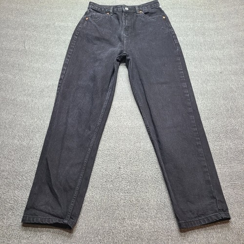 ASOS DESIGN Mom Jeans Womens 26/30 Black Excellent High Waisted Tapered Leg - Image 1