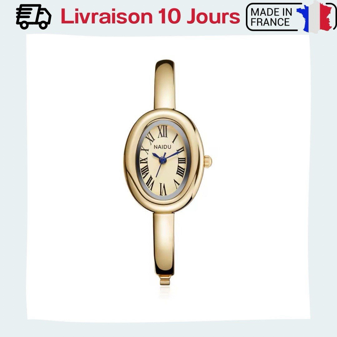 Montre bracelet minimaliste NAIDU montre dorée de luxe étanche pour femme