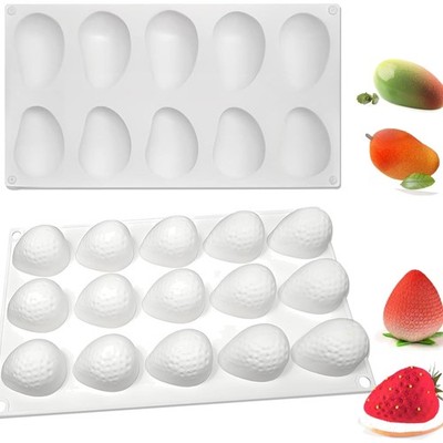 Mango und Erdbeer Silikonformen 10 und 15 Löcher für Obst Desserts und Backen
