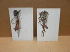 HUNTING 2 small cards chromos menu holder decor hunting trophies circa 1900