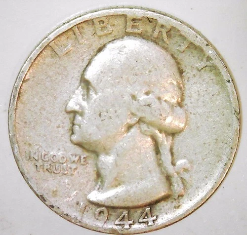 1944 S Washington Quarter - Actual Coin- 90% Silver- Good   (W31)