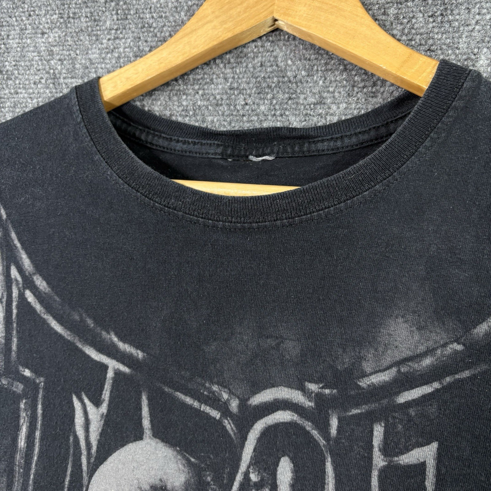 Y2K TAPOUT T-Shirt Men’s XL FADED Black Skull American Flag AOP Double Sided