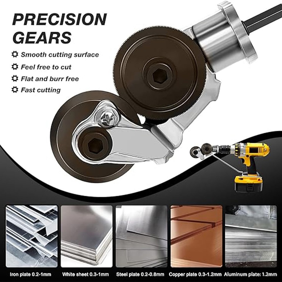 Pro Electric Drill Plate Cutter Sheet Metal Nibbler Precise Cutting ...