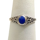 Vintage Lapis Lazuli Ring Sterling Silver 925 Size 6.5 Delicate Style