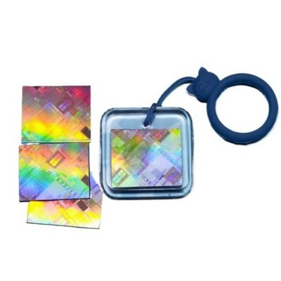 Semiconductor IC Pattern CPU Keychain Real Silicon Wafer Chip Tech Art Gift