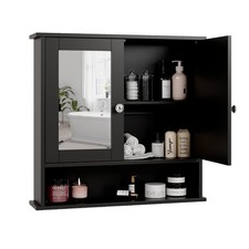 Bathroom Mirror Cabinet Wall Mounted Storage Shelf Unit Cupboard with 2 Doors