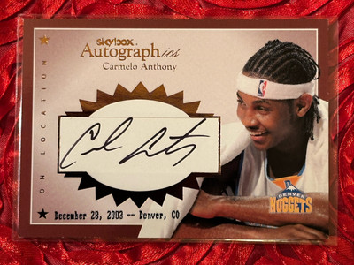 2003-04 Skybox Autographics Carmelo Anthony Location Rookie Auto 7/99 Jersey #