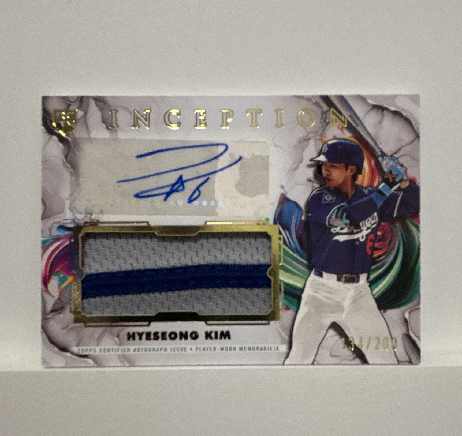 Topps 2025 Inception Hyeseong Kim Auto Patch /200 #IAPC-HK Los Angeles Dodgers