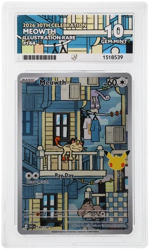 ACE Perfect 10 Meowth 144/128 30th Celebration Gem Mint Pokemon