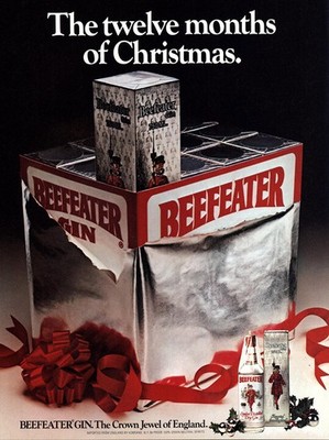 1979 Beefeater: Twelve Months of Christmas Vintage Print Ad
