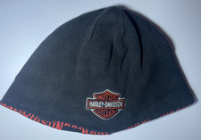 Cappello berretto Harley Davidson nero in maglia con logo toppa e reversibile - taglia unica
