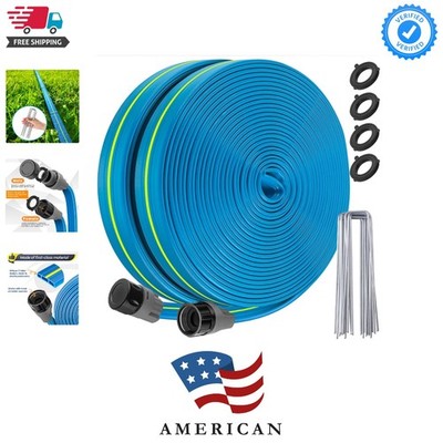 100FT PVC Sprinkler Hose with 40 Staples - Ultimate Garden Watering Solution