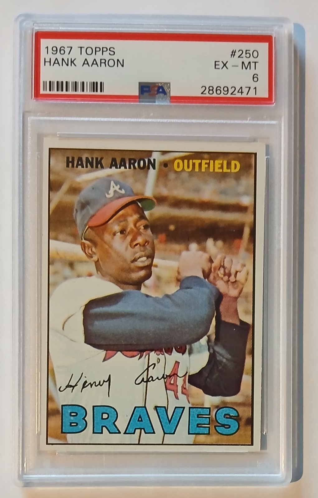 1967 Topps #250 Hank Aaron PSA 6