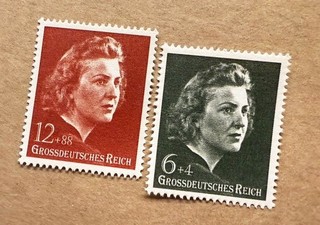 1945 WWII NAZI Hitler Wedding Eva Braun SET MNH Reproduction Stamp sv