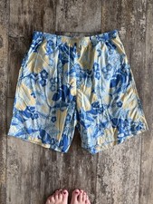 Columbia PFG tropical blue yellow Hawaiian print swim trunks shorts - M