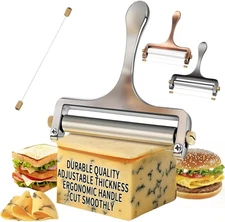 Wire Cheese Cutter with Extra Wire - Perfect for Mozzarella & Cheddar