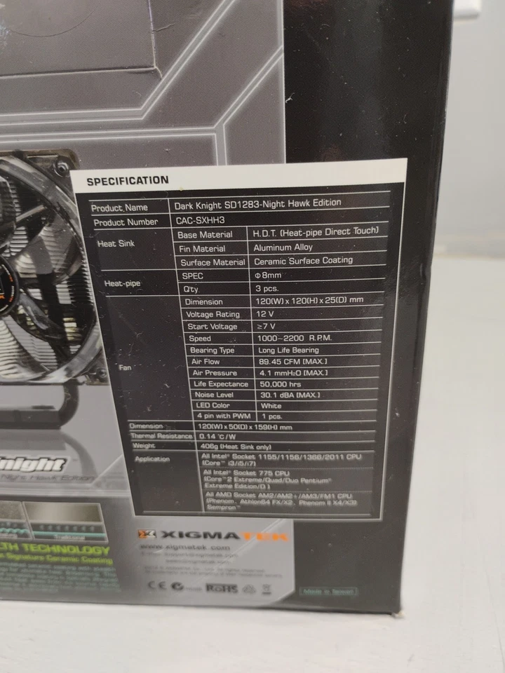 Dark Knight SD1283 Night hawk Edition Fan - Image 3 of 3