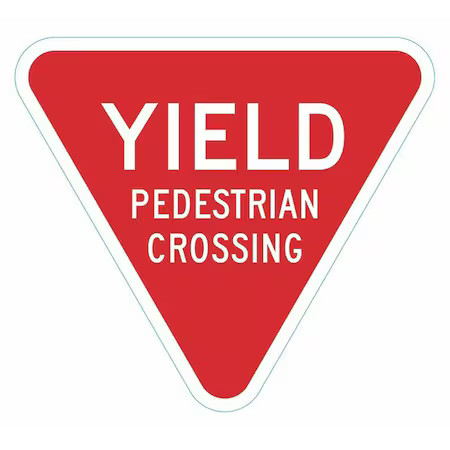 Lyle T1-6260-Hi_18X18 Directional Sign, 18 In H, 18 In W, Aluminum, Triangle,