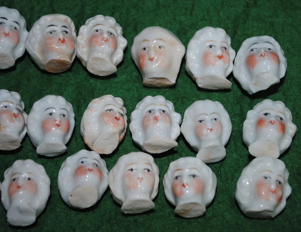 20 antike doll heads, kleine Porzellan Puppenköpfe, bemalt 0304 - Bild 3 von 4