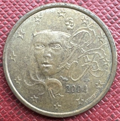 France 2004 Copper Plated Steel 5 Euro Cents. KM# 1284