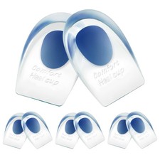 Gel Heel Cups for Heel Pain Relief, Plantar Fasciitis - 6 Pack Inserts