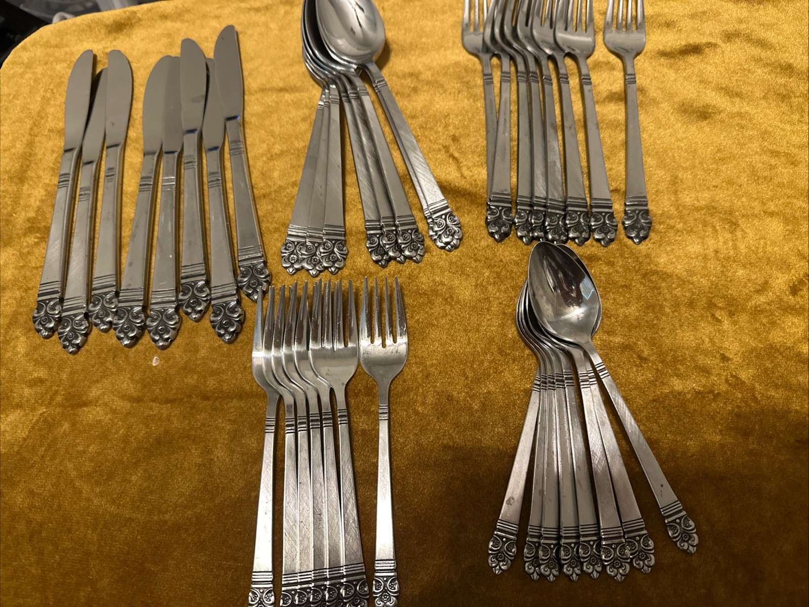 SERVICE FOR 7+Stanley Roberts HIGHMONT Stainless Flatware Japan 39pc Sugar Spoon