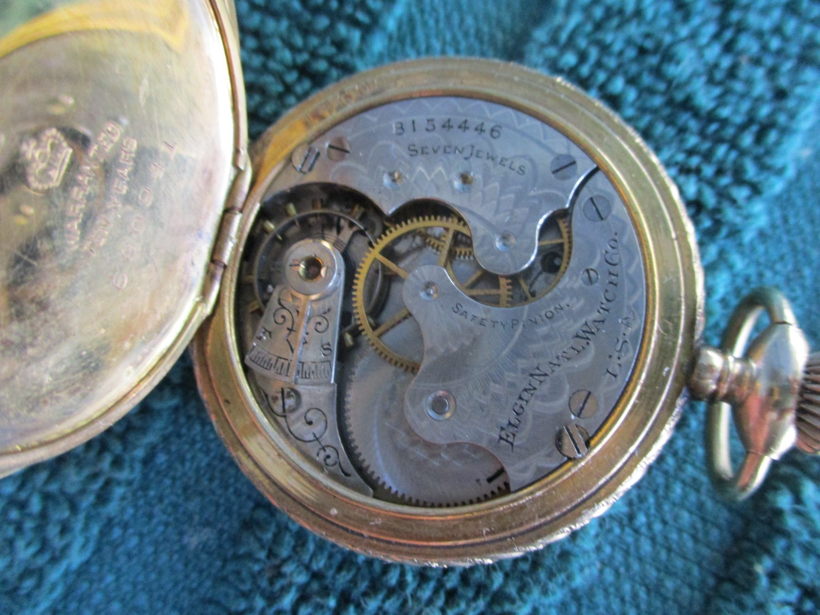 Hunter case pendant watch Elgin grade 206 mod 2 class 75 size 6s 7j ...