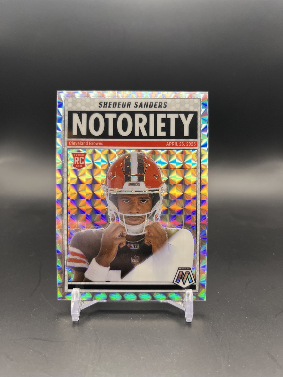 2025 Panini Mosaic Shedeur Sanders Silver Mosaic RC Notoriety Insert #13