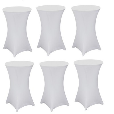 6x Julido Stehtischhusse Husse Stretch Weiß Ø 80cm Bistrotisch Stehtische