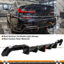 For 19-2022 BMW G20 330i M340i CTM Design Carbon Fiber LED Rear Bumper Diffuser