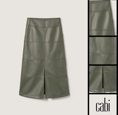 Cabi Kick It Midi Skirt In Moss Green Sz 2