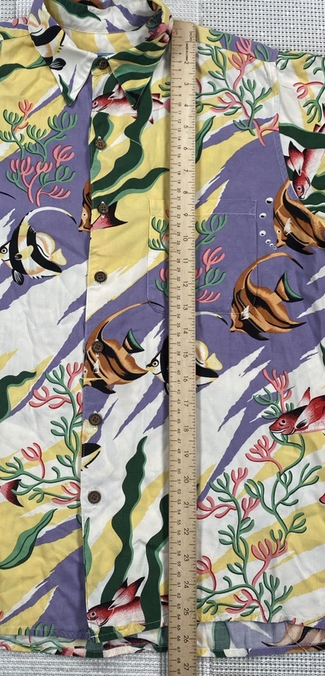 Vintage Reyn Spooner Fish Reef Hawaiian Shirt Spun Rayon Men’s Small - Image 3 of 4