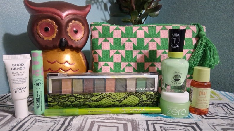 NEW Mixed Makeup Beauty 7 Pc Bundle W/Bag Lime Green Theme FREE SHIPPING 