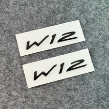 Gloss Black Bentley W12 Continental Gt Badge Script Fender Back Brand 2pc