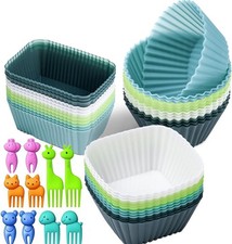 Silicone Cupcake Liners 34 Pack Baking Cups Muffin Liners Nostick Cake Molds