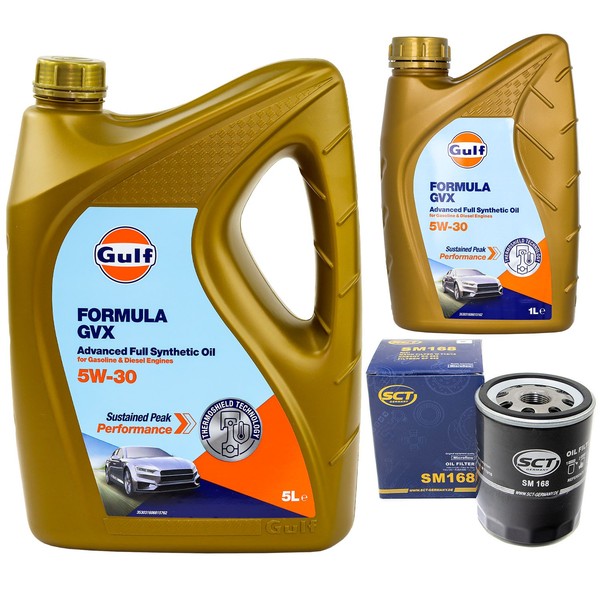 MotoröL Set Gulf Formula GVX 5W-30 6 Liter + ÖLfilter FüR Smart Forfour-image
