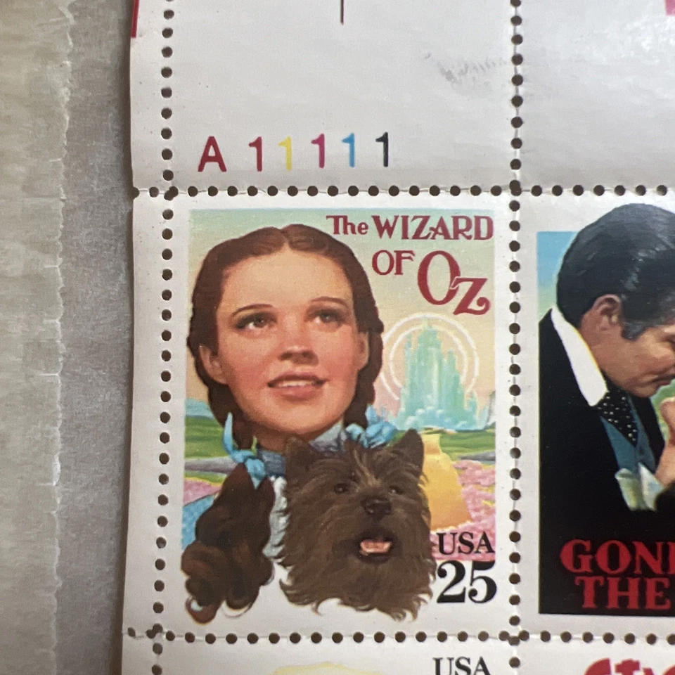 1990 Stamps 25 cent Classic Films Full Sheet of 40 Wizard of Oz etc - Image 2 of 4