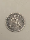 1858 Seated Liberty Silver Quarter 25c
