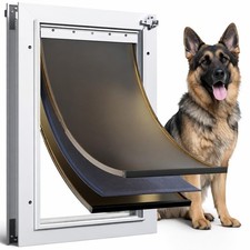 Dog Door for Door All Aluminum 3 Flaps, Heavy Duty Large Pet Door Cat Door