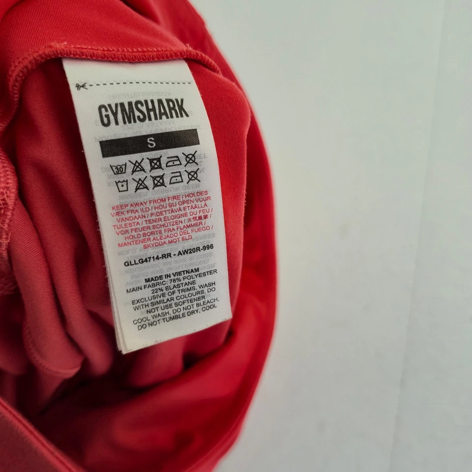GYMSHARK Leggings Pequeños 8 10 Rojo Mujer Elástico Yoga Activewear - Imagen 3 de 4