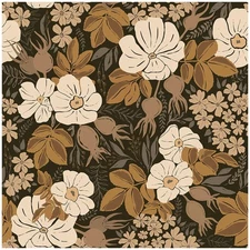 Dark Peel and Stick Wallpaper, Vintage Floral Retro Removable Contact Paper f...