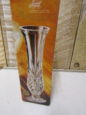 Cristal d'Arques Maskerade Knospenvase französischer Schliff Bleikristall 7 Zoll