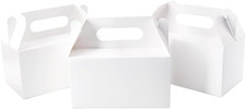 7X3.85X3.85 Inches Party Favor Boxes White Treat Boxes Gable Boxes Paper Gift Bo